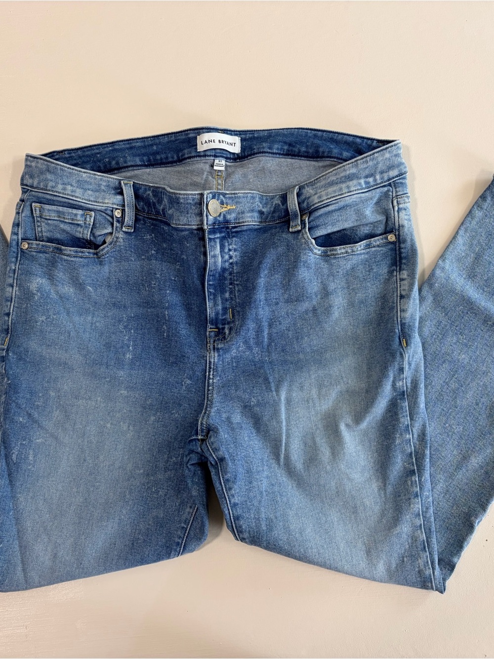 Lane Bryant High-Rise Faded Blue Denim Jeans
